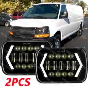 2x For Chevy Express Cargo Van 1500 2500 3500 7x6 5x7 LED Headlights Hi/Lo DRL (for: Peugeot)