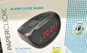 PAPERCLICK ALARM CLOCK RADIO 0.6" LED DISPLAY BLACK
