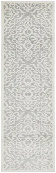 Cameron Silver Diamond Trellis Pattern Hallway Runner