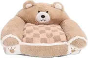JOROBURO Brown Bear Pet Sofa, Soft Warm Cat Couch Bed Multifunctional Dog Sofa Couch, Cute Bear Paw Shape Dog Bed Comfortable Pet Sleeping Beds Cat Pet Sofa for Sleeping Relaxing(L Brown)
