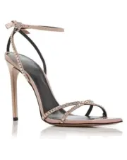 Alexandre Birman Skye 95mm Crystal Embellished Sandals Women 38.5/8.5 Rose Beige