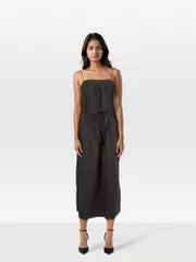 Black Maxi Sleeveless Square Neck Dress