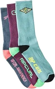 [Rip Curl] Men's 3 Pack of Retro Crew Socks