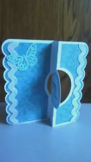 Handmade Sympathy Card With Deepest Sympathy Circle Flip It Blue Butterfly Pearl