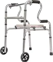 Elderly Walker with Wheels and Seat, Portable Rollator Walker, Wheeled Walker Upright Posture Rolling Walker, Folding Rolling Walker, Upright Posture Rolling Walker, Portable Rollator Walker Star of