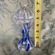 Hand Blown Glass Oil Lamp Clear Glass With Blue