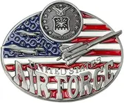 [Longcreek] United States Belt Buckle for Men, United States Navy Belt Buckle, United States Army Belt Buckle, Marines American Flag Belt Buckle, Air Force Belt Buckle, Military Veteran Belt Buckle Air force-2, No