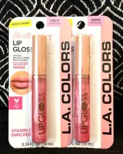 2pk LA COLORS DREAMY PINK C68643 SHINE HYDRATE LIP PLUMPING GLOSS LIPGLOSS LOT