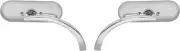 Arlen Ness Pair Chrome Oval Micro Mirrors Harley Davidson FXR FXST FXD FLHX