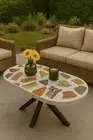 White Terrazzo Table Top for restaurants, gardens, balcony, round terrazzo table