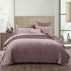 Tache Luxury Soft Plush Velvet Purple Mauve Diamond Tufted Coverlet Bedspread