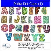 Embroidery Design Set - Polka Dot Caps(1) - 26 Designs - 9 Formats - USB Stick
