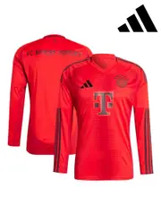 adidas Red Long Sleeve FC Bayern Home Shirt 2024-25 (AA9811) | $123