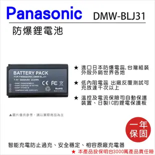 【ROWA 樂華】FOR Panasonic S1R/S1 DMW-BLJ31 BLJ31 鋰電池 相容原廠 一年保固