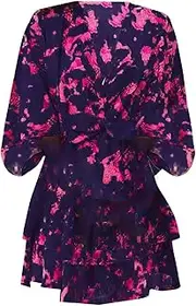 [Generic] T Shirt Dresses Knee Length V Neck Floral Geometric Print Pattern Short Sleeve Dress Maternity Plus Size Dress