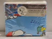 VINTAGE SLEEPY SNOOPY WOODSTOCK PEANUTS DREAMSTYLES 3 PIECE TWIN SHEET SET USA