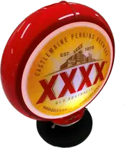 QLD XXXX Beer Castlemaine Bar Lighting Garage Light Sign Illuminated Globe on Base