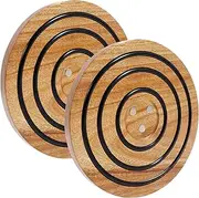 2 PCS Magnetic Wooden Trivet, Magnetic Pot Mat for Hot Pots and Pans, Non Anti Slip Heat Resistant Magnetic Pot Trivet, Firmly Attached Magnetic Pot Saucer for Cooking and Baking (2)