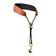 Sax Neck Strap Professional Saxophone Harness Leather Padded Soft Neck Brown