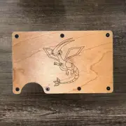 Wood Wallet Minimalist Laser Engraved with FLYGON