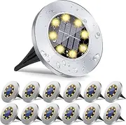 CBFTEE 12 Pack Solar Lights Outdoor, Waterproof LED Solar Lights, Modern Style, Warm Color, Suitable for Garden, Walkway