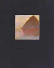 8X10" Matted Print Art Picture Claude Monet: Haystack at Sunset