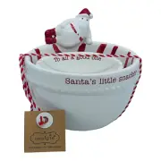 Mud Pie Santa's Little Snacker & To All A Good Bite 2 pc Bowl Set Christmas 2020