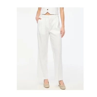 J.Crew linen white straight pants size 2