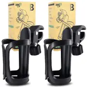2 Pack Stroller Drink Holders, Universal Cup and Bottle Holder for Trolleys, Wal