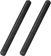 uxcell 5/8" x 6.7" Fully All Threaded Rod, 2Pcs B7 Alloy Steel Long Threaded Screw Right Hand Threads Fully Studding Rod Bar for Furniture Mounting Assembly Fastening, Black