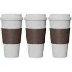 Eco-First Acadia Reusable To Go Mug BPA-Free, Brown - 3-Pack
