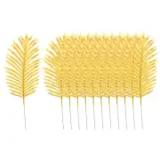 Gold Palm Leaves 12pcs Artificial Palm Leaves Faux Palm Fronds, Style 7