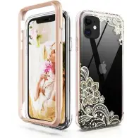 iPhone 11 Case Gold Cute Flower Floral Plastic Bump Shockproof Protective Phone