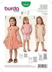 Burda Sewing Pattern 9390 Girls Childs Dresses Size 2-7 Euro 92-122