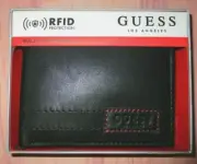 MENS GUESS BIFOLD BLACK WALLET WITH ORIGINAL GIFT BOX