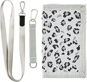 [Yoogain] Leopard Print holder with money clip for womens cool wallets with money clip with lanyard, leopard print, 1 size, Fashion
