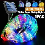 Outdoor Solar Tube Rope Led Light Garden Christmas Decoration String Fairy Strip