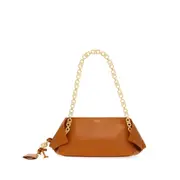[Ferragamo] Ferragamo Small Folded Chain-strap Shoulder Bag ONE SIZE BROWN