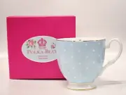 BRAND NEW: VINTAGE - ROYAL ALBERT POLKA DOT BLUE MUG WITH BOX