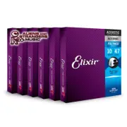 6 Sets! Elixir POLYWEB 80/20 Bronze Acoustic — 11000 Extra Light .010-.047