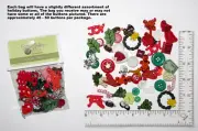 Christmas Buttons Galore VP308 Holiday - Plastic Buttons Novelty Assorted Sizes