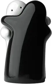 Salt and Pepper Shakers Cute Decorative Novelty. Hugging Shakers Couple Set. Black & White, Modern and Vintage Hug Design - Easy to Refill & Dispense (Seasoning & Spice) - Perfect for Gift, Halloween