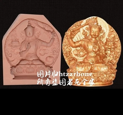 Silicone Manjusri Bodhisattva Mold Buddhist Soap Candle Sugar Resin Mould Craft