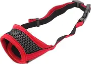 CAPASTEC Dog Muzzle Soft Mesh Muzzle for Small Medium and Large Dogs with Adjustable Straps Breathable Muzzle for Dogs XXL Red Black