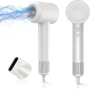 [MIEARA] Hight Speed Hair Dryer - 110,000 RPM High-Speed Motor Hairdryer, 200M Ionic Blow Dryer for Fast Drying, Low Noise, Professional Hair Dryer with 3 Heat Settings, 360°Rotating Magnetic Nozzle for Travel, Home and Salon Use