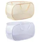 collapsible laundry baskets, Pop Up Laundry Hamper, Foldable mesh Beige+White