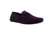 Mens Zasel Breeze Suede Leather Casual Dark Purple Slip On Boat Deck Shoes