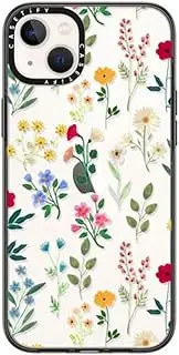 CASETiFY Compact iPhone 14 Plus Case [4 ft. 2X Military Grade Drop Protection/Slim/Lightweight] - Spring Botanicals 2 - Clear Black