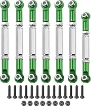 uxcell Adjustable Turnbuckles Camber Link Linkages Aluminum Alloy RC Car Steering Pull Rod Servo Linkages Tie Rod for 2WD 1/10 RC Car Crawler（Green）