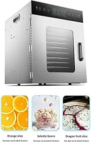 1000W Commercial Grade Stainless Steel Electric Food Dehydrator Machine, Meat or Beef Jerky Maker, Fruit Dryer with 12 Trays, 155 Degree Fahrenheit, Jerky Safe